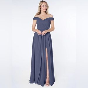 Azazie Audrianna Dress in Color Stormy size A8. Never been worn (NWT)